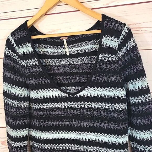 Free people, striped knit tunic dress- Size Large - Picture 4 of 7